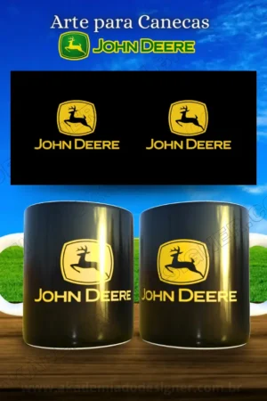 arte sublimação de canecas com tema Jonh Deere