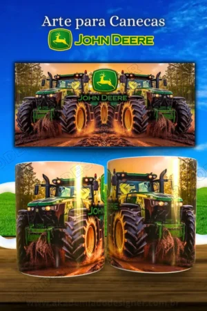 arte canecas tratores John Deere - sublimação de canecas